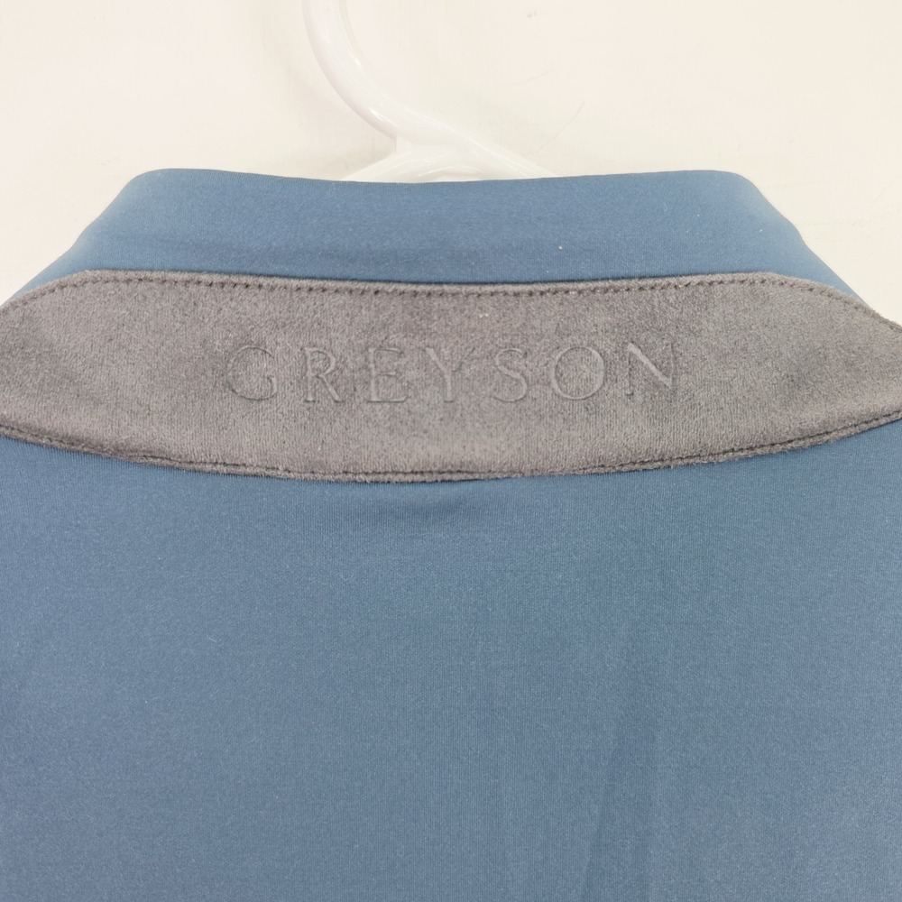 Greyson Men's Medium Blue Sequoia 1/4 Zip Pullover Golf Course Logo Stretch - Picture 10 of 12